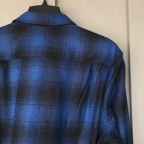 Pendleton NWT Royal & Black Plaid NWT Sz Med & Large - Picture 9 of 10